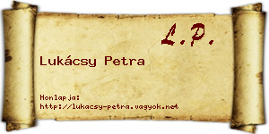 Lukácsy Petra névjegykártya
