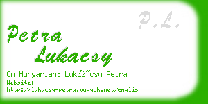 petra lukacsy business card